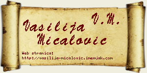 Vasilija Mićalović vizit kartica